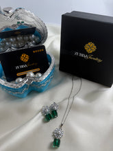 Elegant Green cubic Stones Necklace set for girls/women